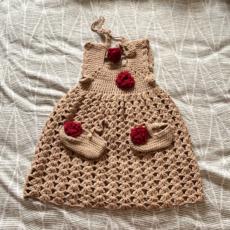 Váy len kèm giày và nơ đồng bộ 718668