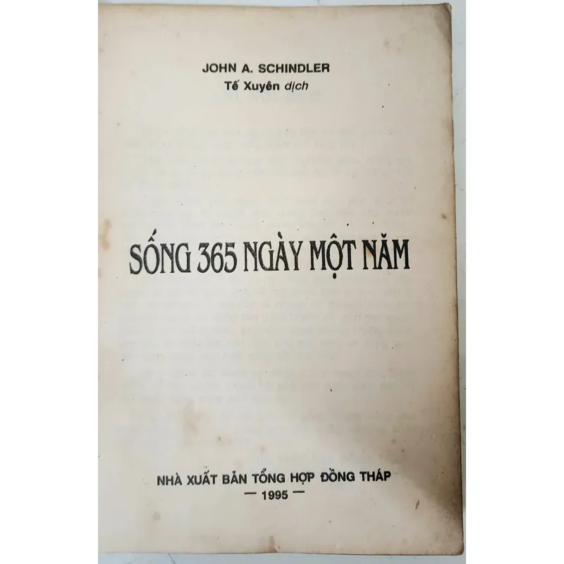 SỐNG 365 NGÀY MỘT NĂM - John A. Schindler (Tế Xuyên dịch) 727136