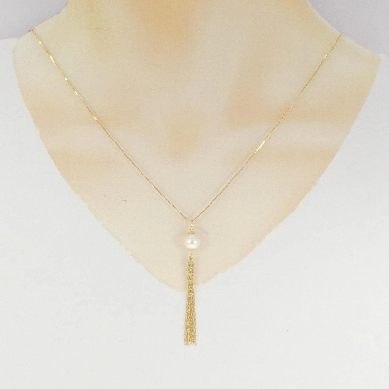 K18YG Ngọc trai Akoya Dây chuyền 7.5mm - Hàng hiệu Chính hãng 849109