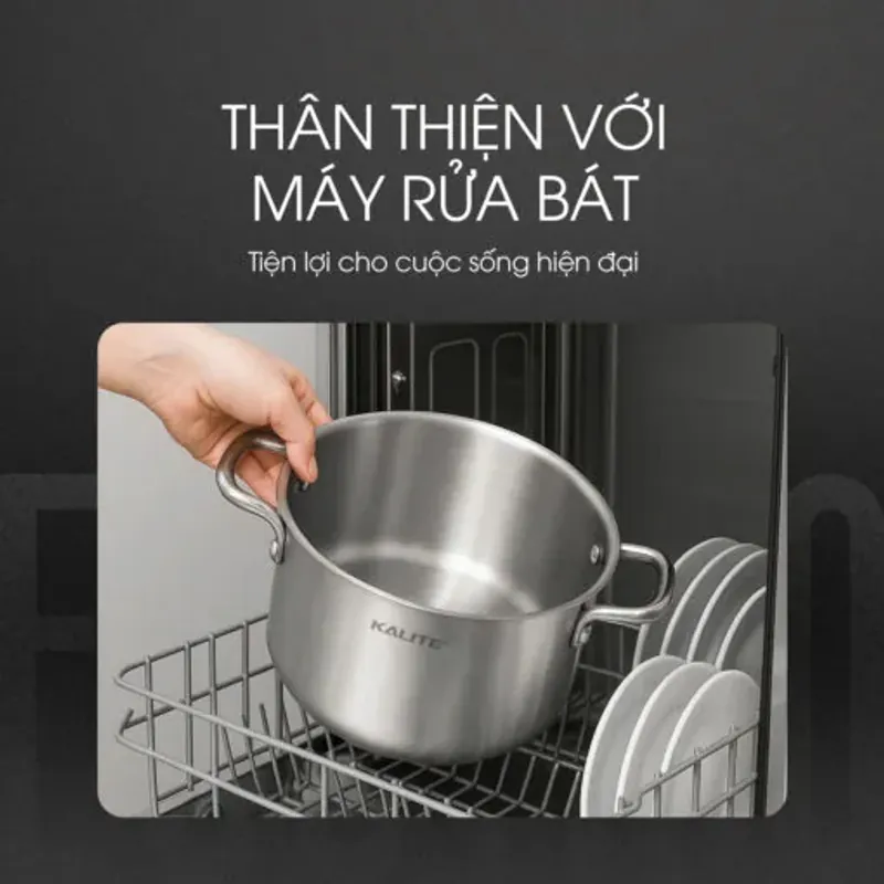 Bộ nồi chảo inox liền khối KALITE ECO Trio, inox 304 an toàn, cấu trúc 3 lớp, bắt từ tốt 931512