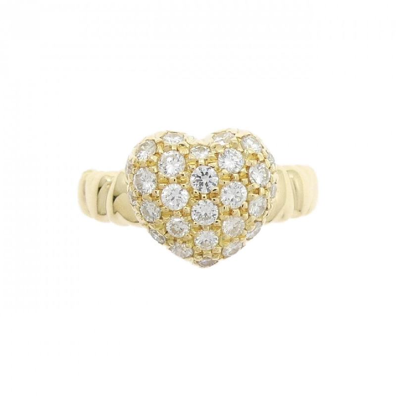 Nhẫn kim cương pavé hình trái tim K18YG 0.50CT - Hàng hiệu chính hãng 846360
