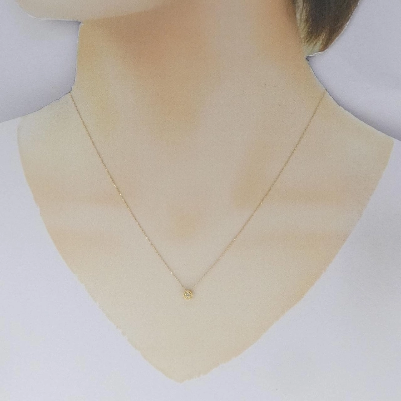 K18YG Solitaire Dây chuyền kim cương - Hàng hiệu Chính hãng 860153