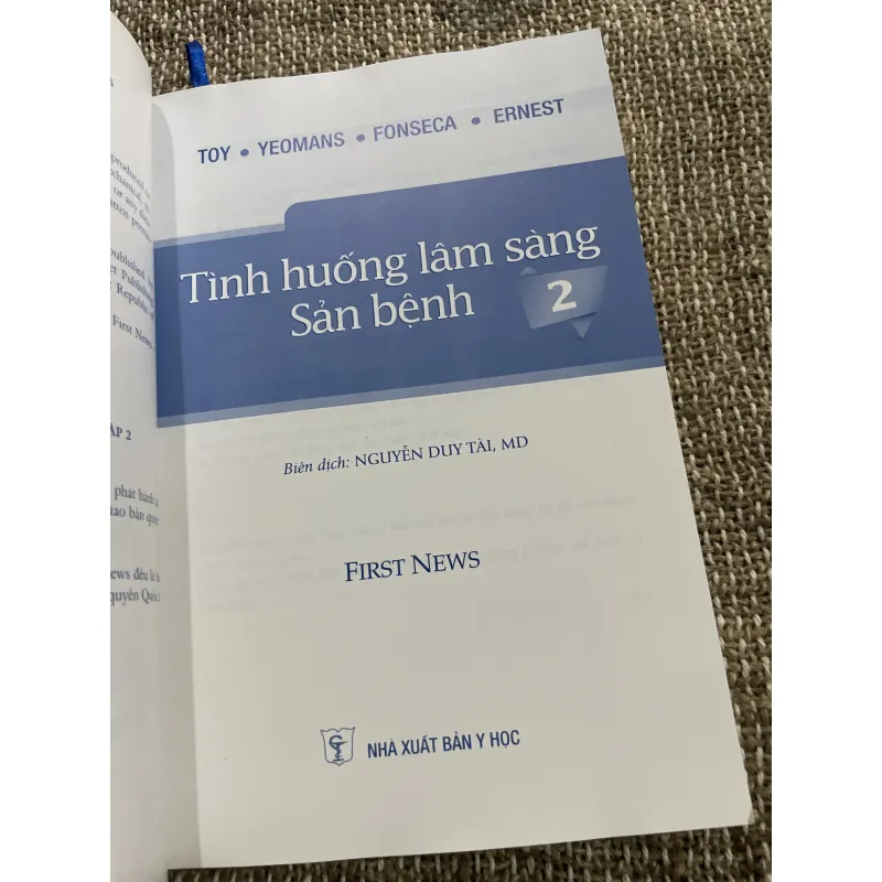 Tình huống lâm sàng Sản bệnh 2  TOY • YEOMANS • FONSECA • ERNEST ;370 trang khổ lớn  1021341
