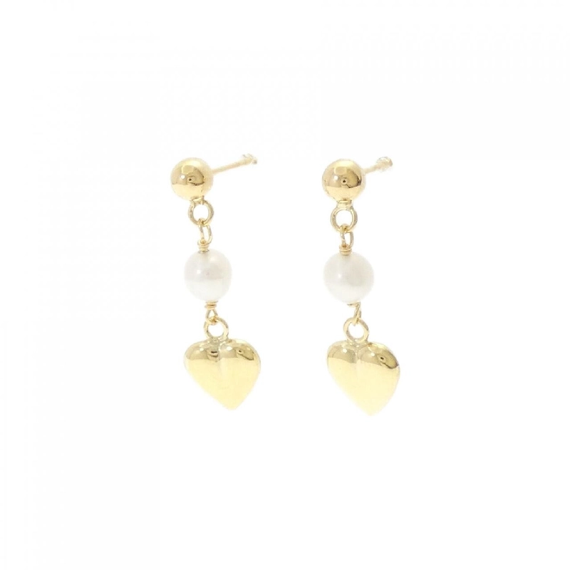 Bông tai ngọc trai nước ngọt hình trái tim 750YG/18KTYG 4.6mm - Hàng hiệu Chính hãng 870434