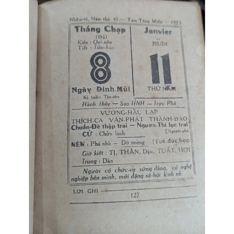 Lịch sách tam tông miếu quí sửu 1973 121668