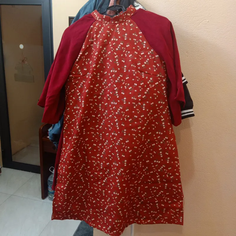 Áo dài cách tân new 2026 size S màu đỏ đô tôn da đẹp dáng 931396