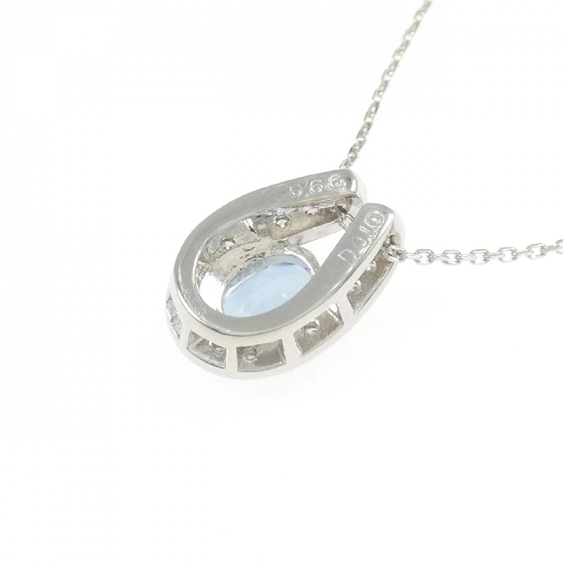 Dây chuyền aquamarine PT900/PT850 0.66CT - Hàng hiệu Authentic 856598