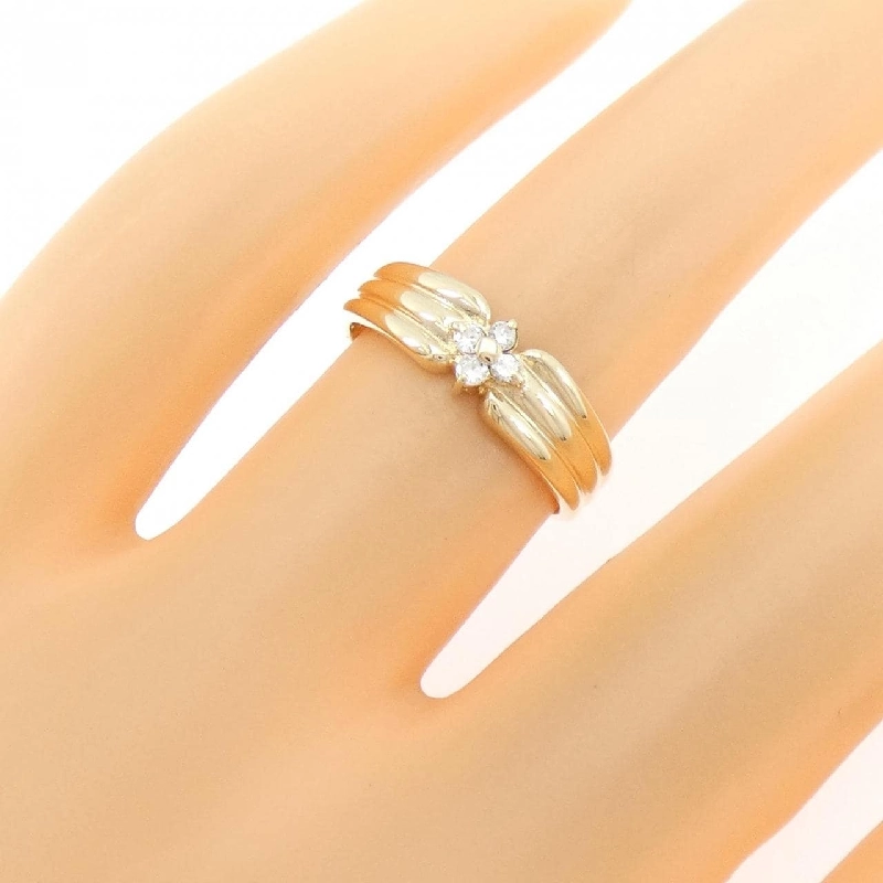 Nhẫn kim cương hoa K10YG 0.06CT - Hàng hiệu Authentic 849774