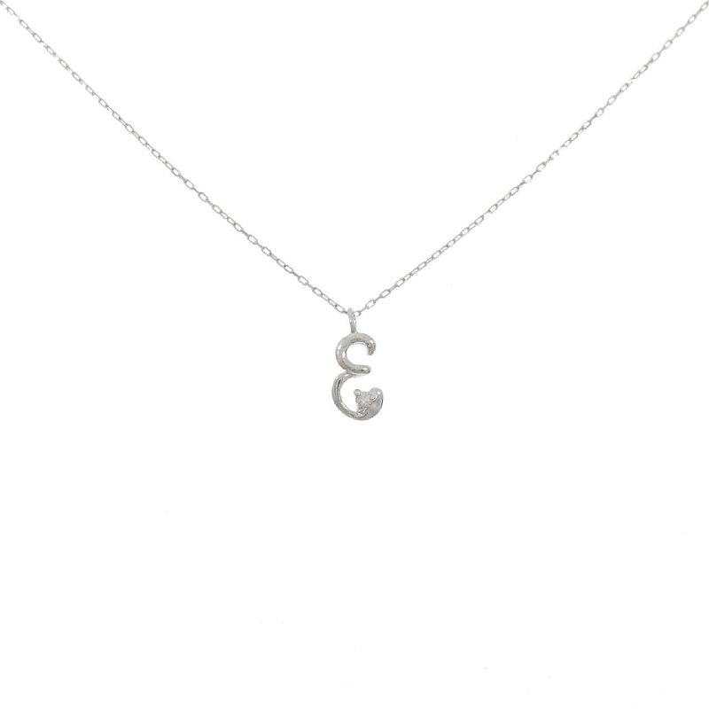 K10WG Chữ cái E Dây chuyền kim cương 0.01CT - Hàng hiệu Chính hãng 860902