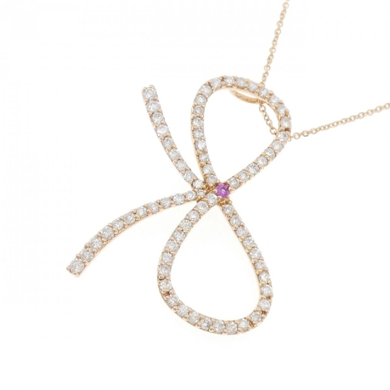 K18PG Nơ Sapphire Dây Chuyền 0.03CT - Hàng hiệu Chính hãng 859424