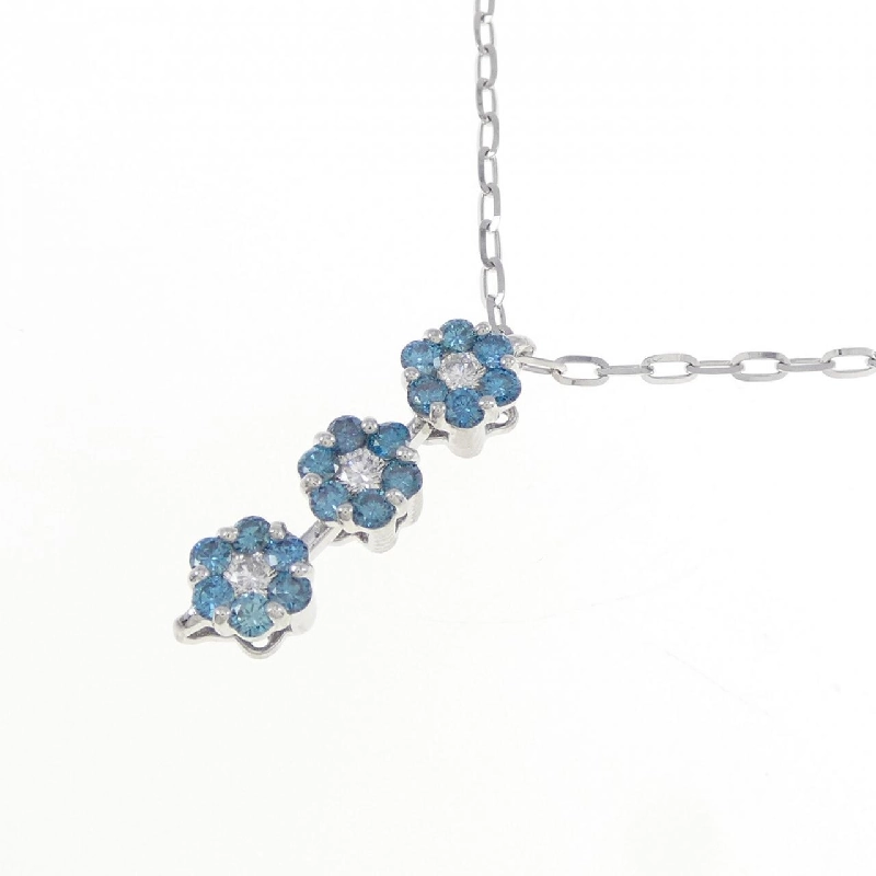 K18WG 2WAY Hoa Đá Quý Dây Chuyền Kim Cương 0.58CT - Hàng hiệu Chính hãng 862542