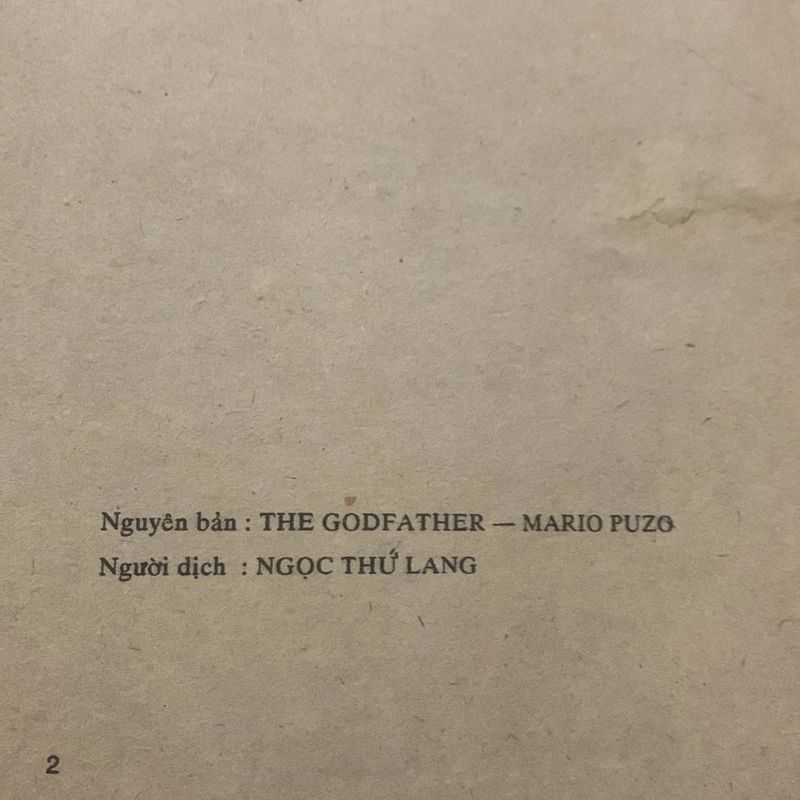 Bố Già ( The Godfather ). Tác giả: Mario Puzo. Dịch giả: Ngọc Thứ Lang. 378835