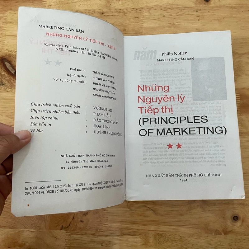 II Sách Marketing: Những Nguyên Lý Tiếp Thị (Tập 2) - PHILIP KOTLER - 1994 472386