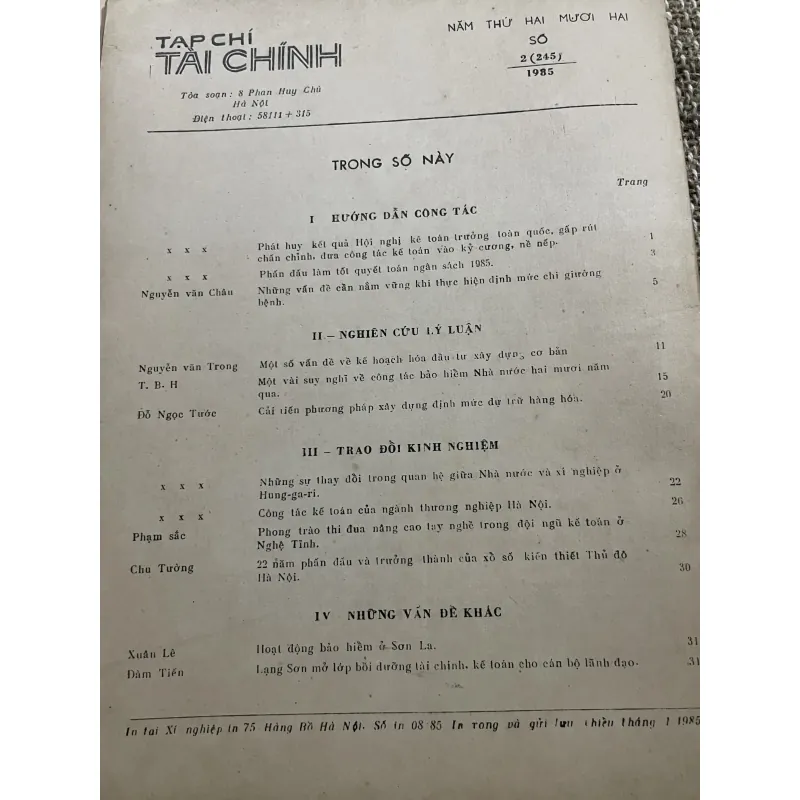 Tạp chí tài chính - khổ lớn 2.1985  1021372