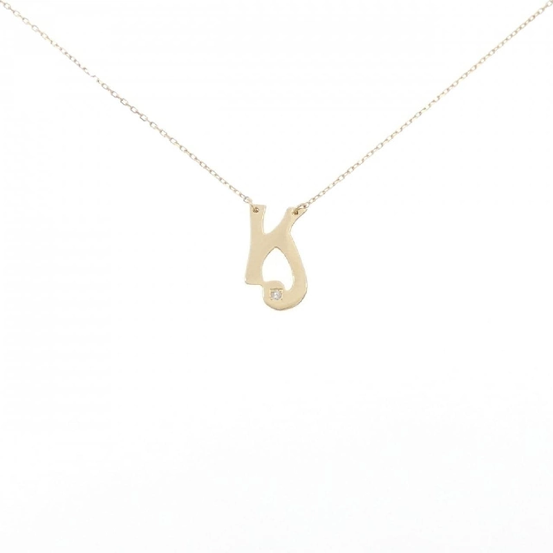 K18YG Chữ cái K Dây chuyền kim cương 0.02CT - Hàng hiệu Chính hãng 863229