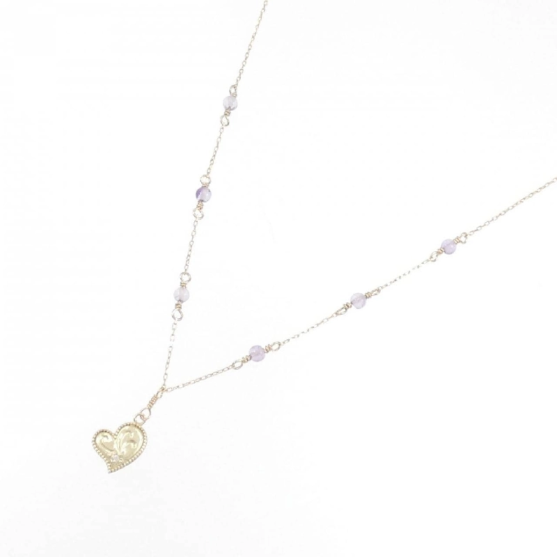 K10YG Dây chuyền Amethyst hình trái tim - Hàng hiệu Authentic 860950