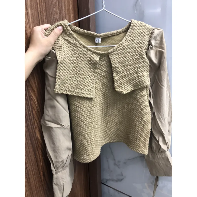 Áo tay dài form xinh, màu be nhã nhặn 731325