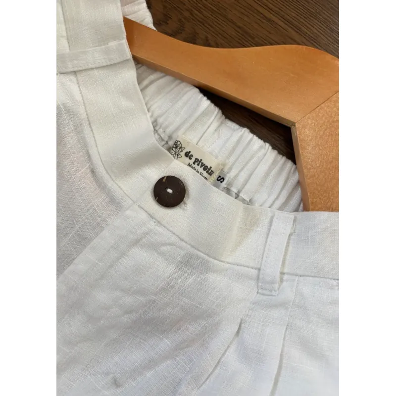 Quần short nữ linen trắng chất liệu linen size S 778773