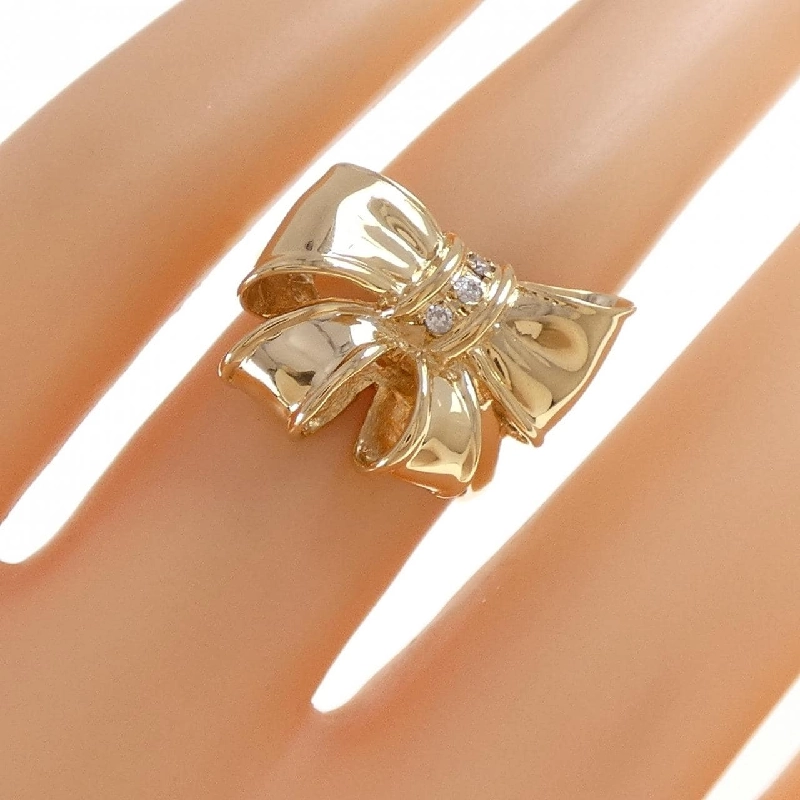 Nhẫn kim cương K18YG hình ruy băng 0.03CT - Hàng hiệu chính hãng 855789