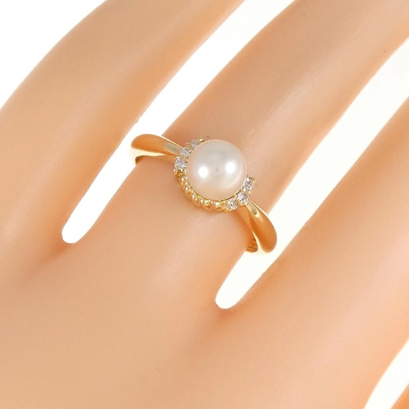 Nhẫn ngọc trai Akoya K18YG 5.9mm 672784