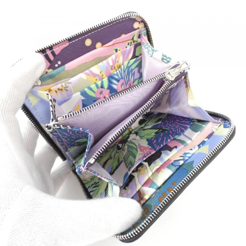 【Sản phẩm chưa sử dụng】Ví Hermes EN LIBERTE bằng lụa kiểu dáng nhỏ gọn 084266CK 620196