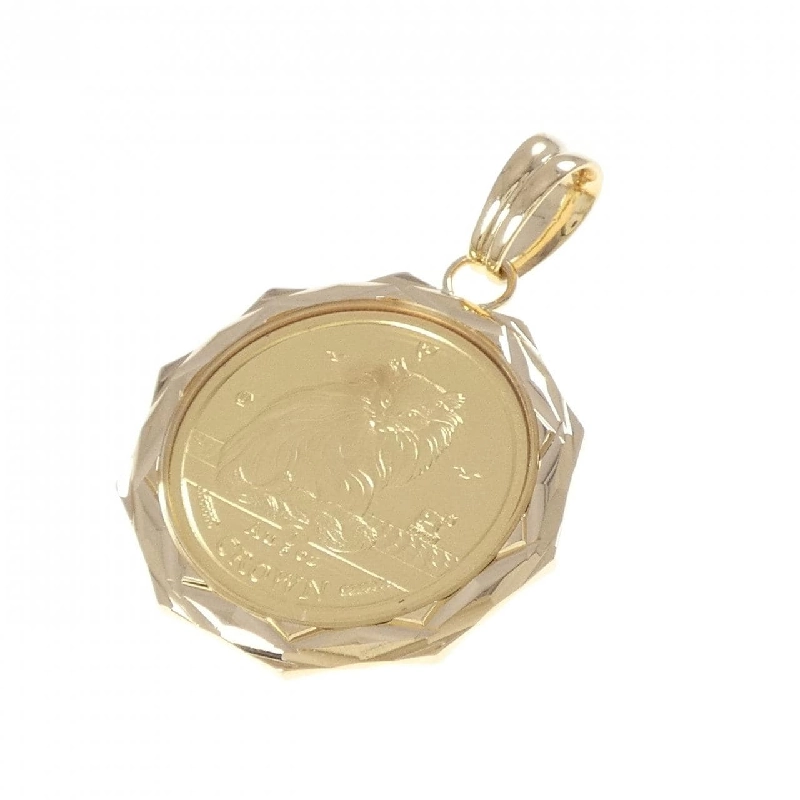 K18YG(枠) Đồng xu mặt dây chuyền - Hàng hiệu Authentic 863561