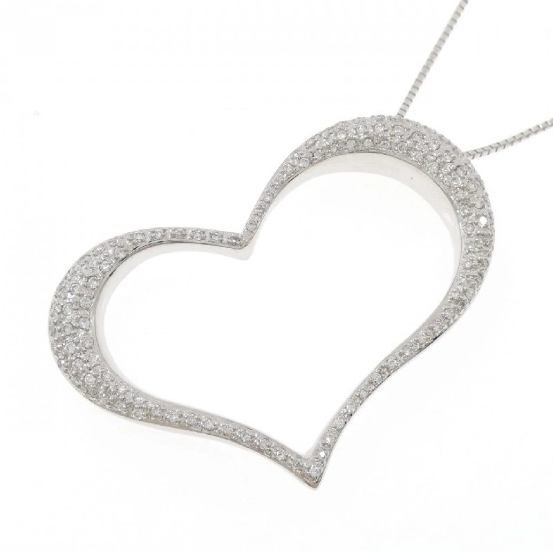 Dây chuyền kim cương pavé hình trái tim 750WG/K18WG 0.72CT - Hàng hiệu Authentic 862075