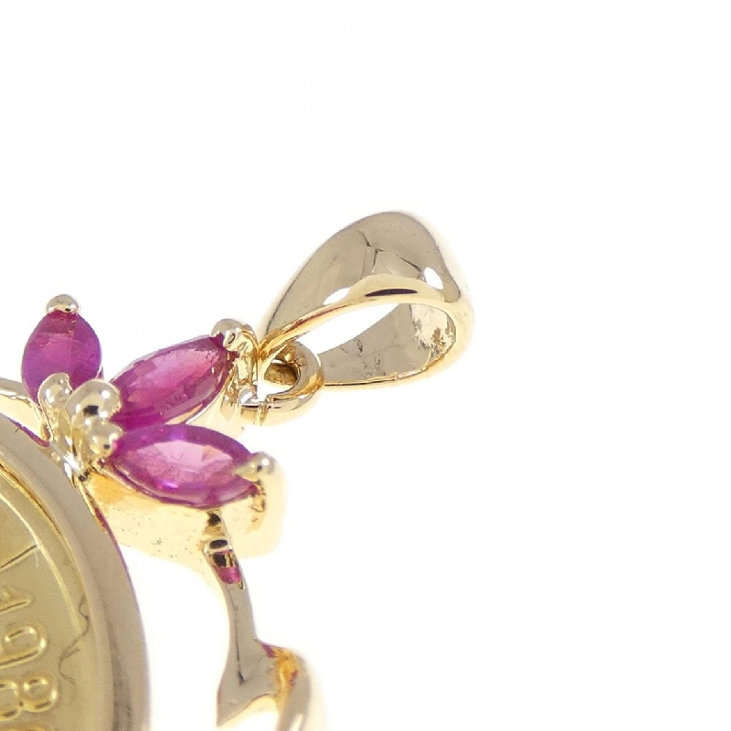 K18YG(khung) Mặt dây chuyền đồng xu ruby 0.62CT - Hàng hiệu Chính hãng 871395