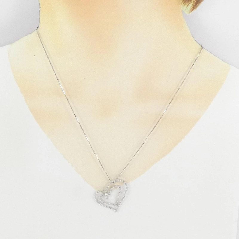 K14WG Dây chuyền kim cương hình trái tim 0.61CT - Hàng hiệu Chính hãng 860731
