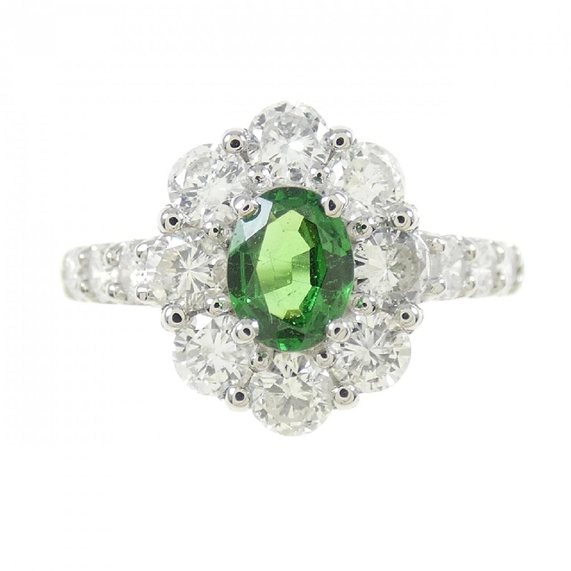 Nhẫn Garnet Xanh PT950 0.36CT 669681