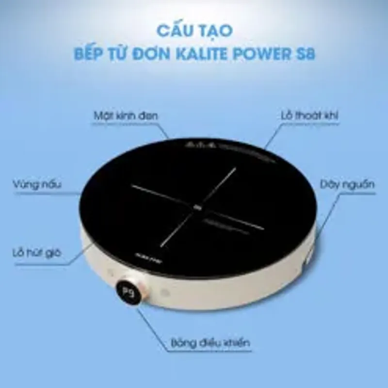Bếp từ đơn Kalite Power S8, màu đen - be, chính hãng, mới 100% 698674