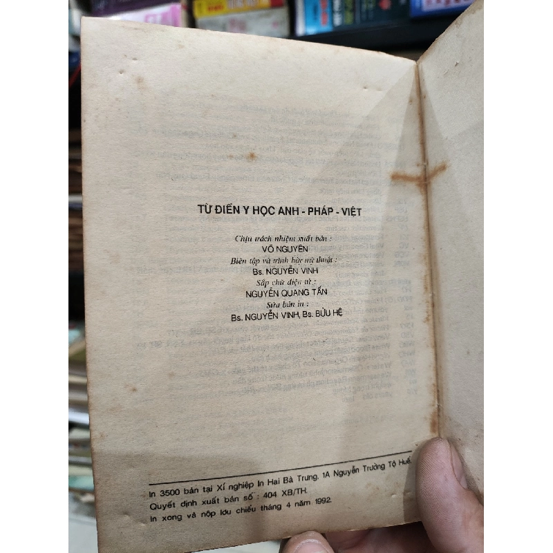 Từ Điển Y Học Anh - Pháp - Việt - Bs Nguyễn Vinh 1034112
