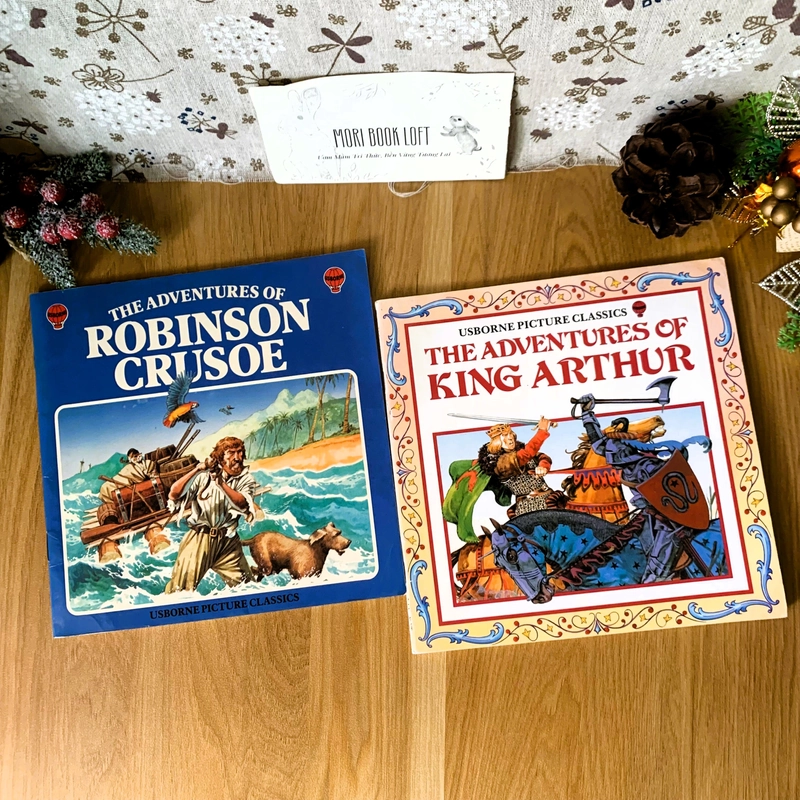 Combo 2 cuốn truyện kinh điển Robinson Crusoe và The Adventure of King Arthur, Used 477837