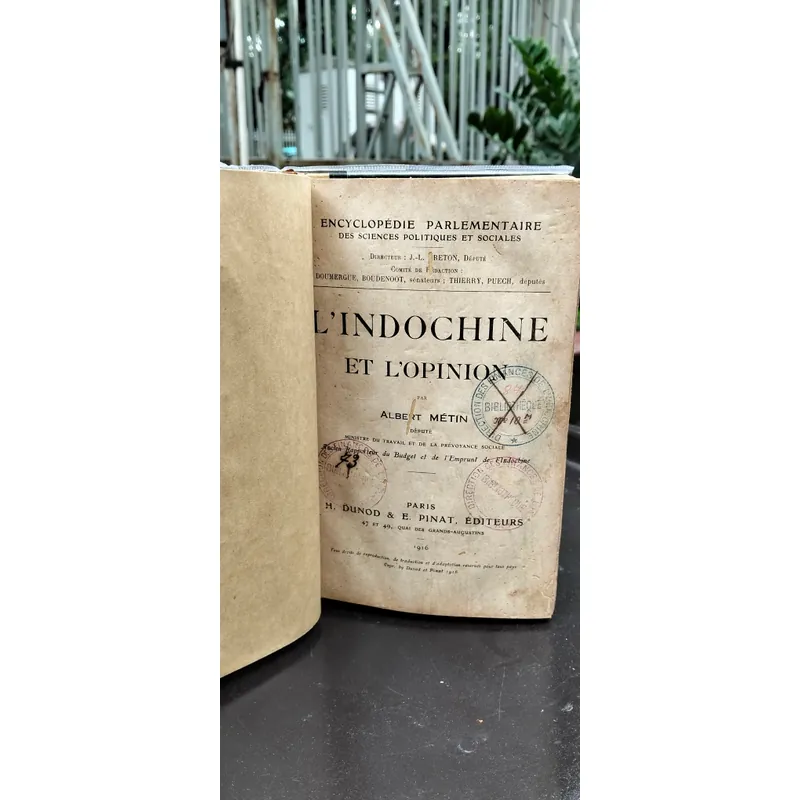 L’Indochine et l’opinion (Đông Dương và Dư Luận)_Sách cổ 110 năm_Đóng gáy xưa 700483