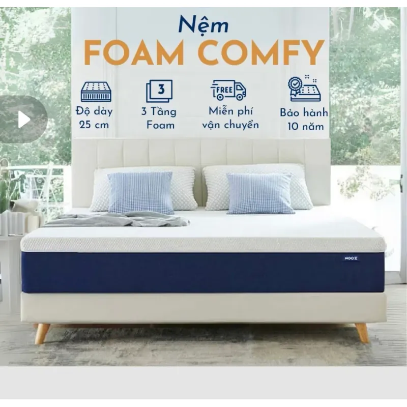 Nệm foam Foam Comfy dày 20cm, KT 1,6x2m 726984