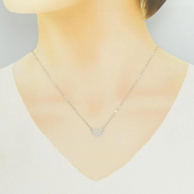 Dây chuyền kim cương pavé hình trái tim PT900/PT850 0.20CT - Hàng hiệu Chính hãng 856770