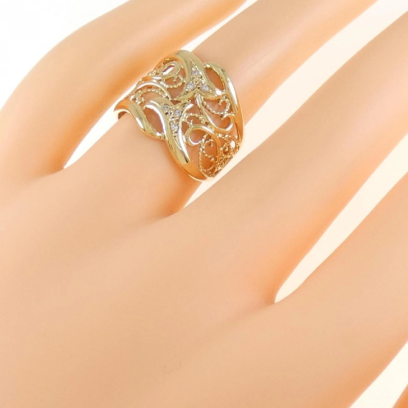 Nhẫn kim cương K18YG 0.03CT 672261