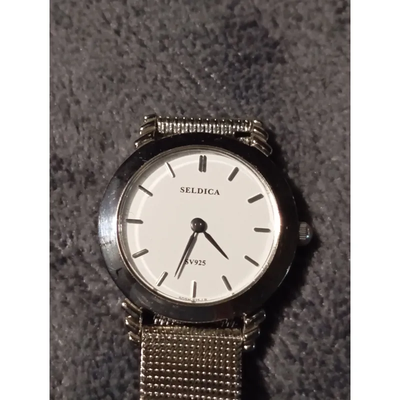 Đồng hồ seldica chính hãng thụy sỹ, bạc đúc nguyên khối sv925 754964
