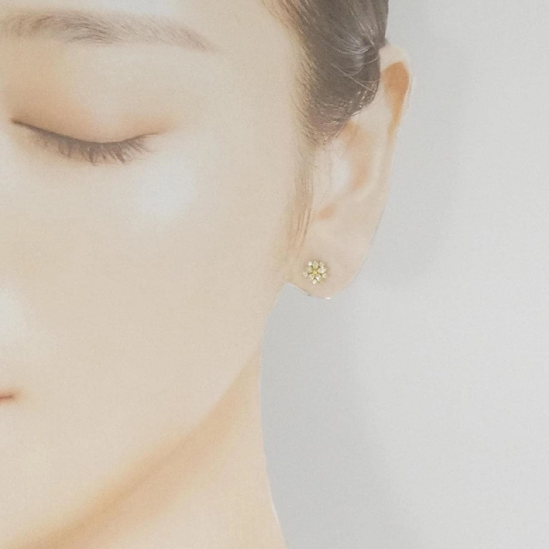 Bông tai kim cương K18YG hoa 0.30CT - Hàng hiệu chính hãng 871948