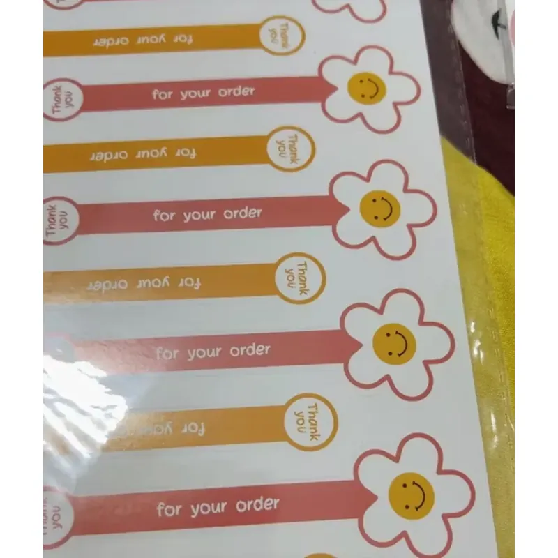 Set 100 Nhãn Dán Dài In Chữ thank you Màu Đen 592820