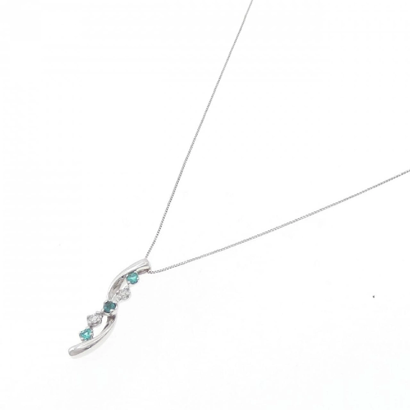 K18WG Paraiba Tourmaline Necklace 0.16CT - Hàng hiệu Authentic 859572