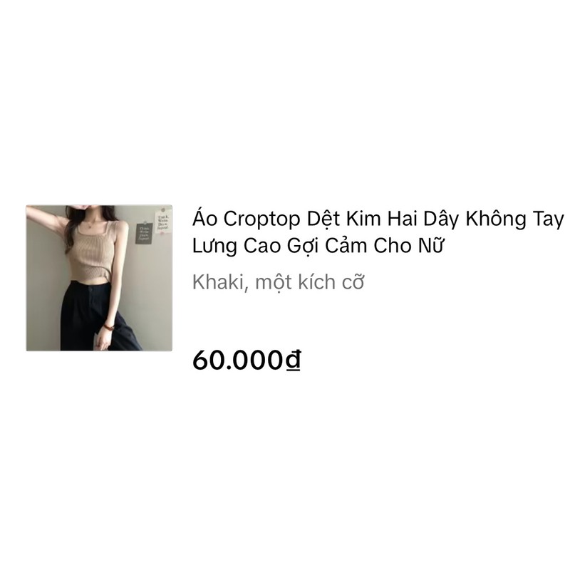 Áo dệt kim tay dài màu kaki+ áo hai dây croptop mặc trong 193484