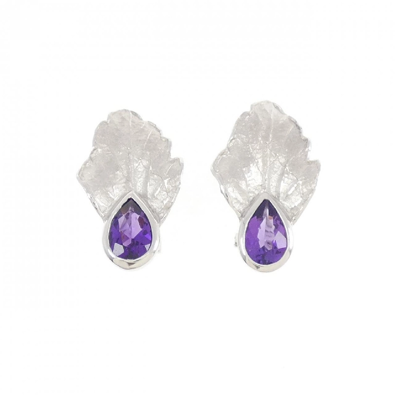 K18WG/K14WG Bông tai/Khuyên tai Amethyst 1.32CT - Hàng hiệu Chính hãng 874757
