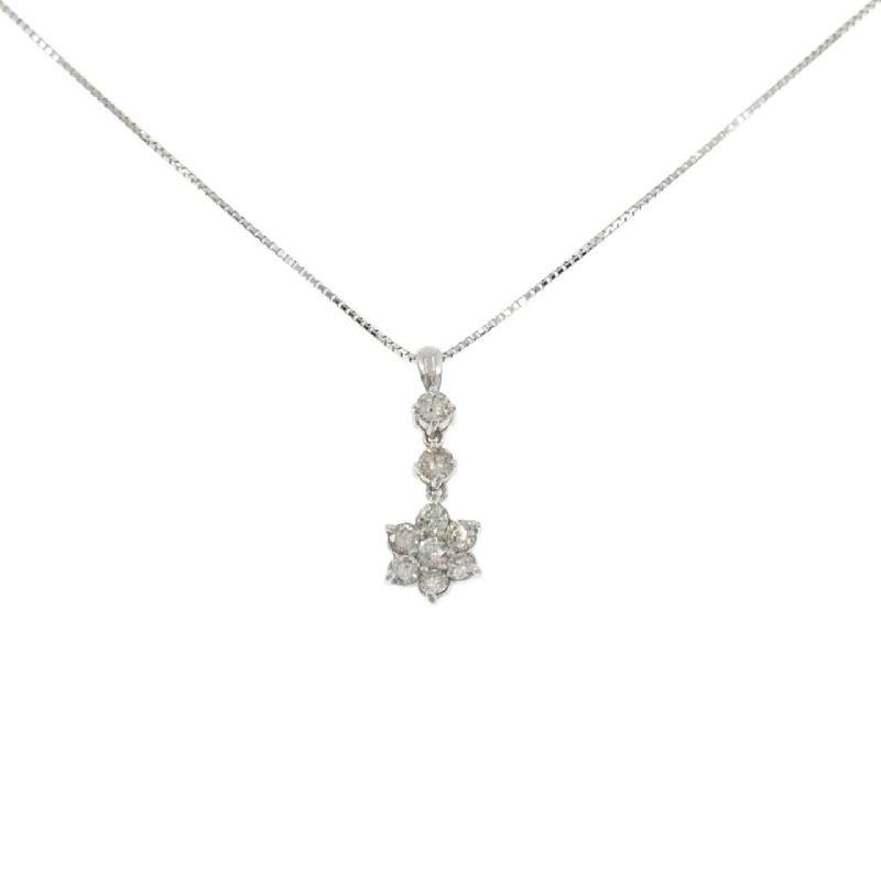 K18WG Hoa Nhẫn Kim Cương Dây Chuyền 0.51CT - Hàng hiệu Chính hãng 857223