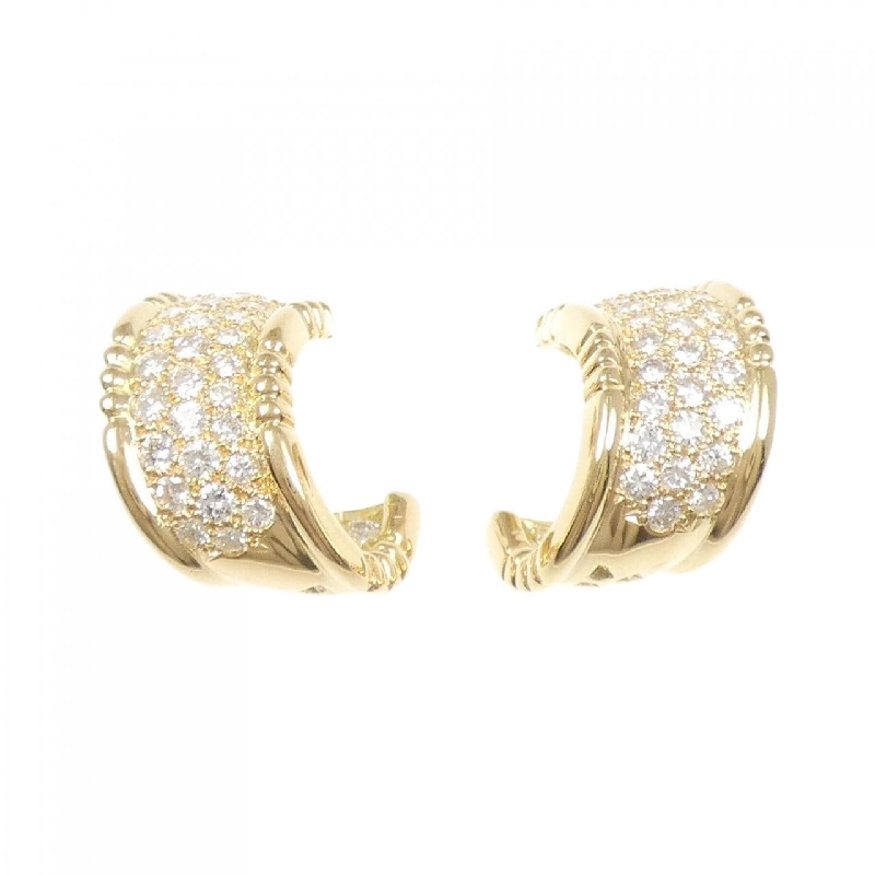 K18YG Pave Bông Tai Kim Cương - Hàng hiệu Chính hãng 872688