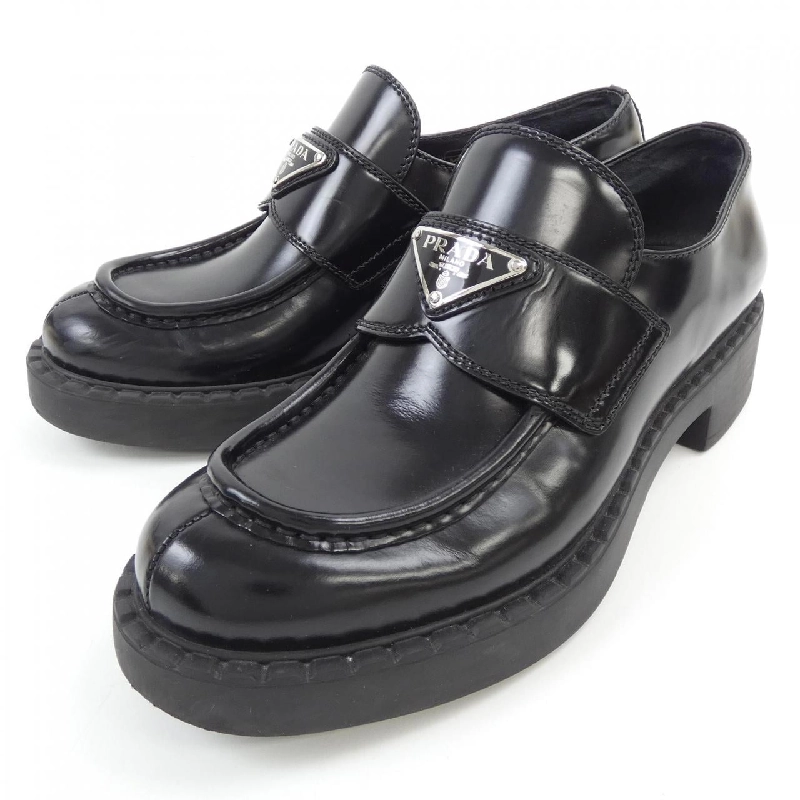 Giày lười Prada PRADA màu chocolate với logo hình tam giác 1D246M 656426