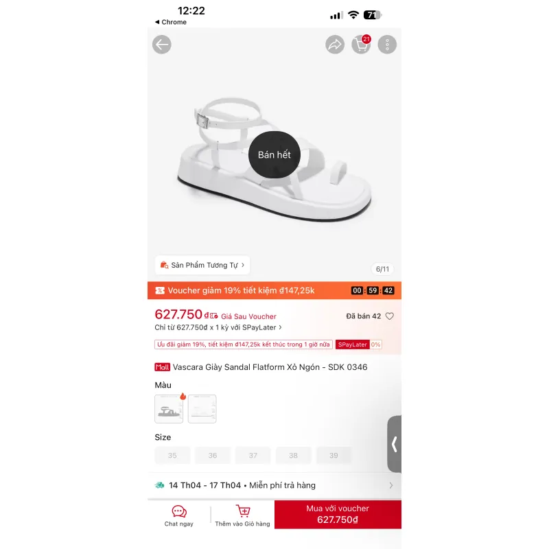 Xăng đan trắng xinh dễ thương 1023596