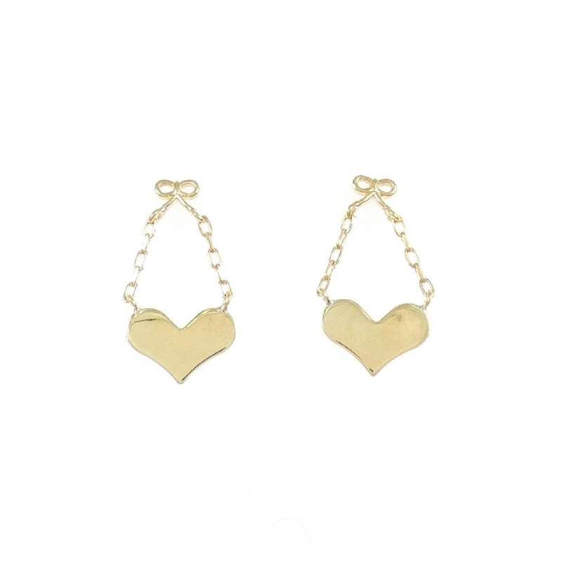 K18YG Heart x Ribbon Earrings - Hàng hiệu Authentic 868586