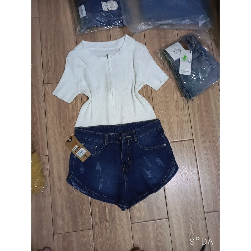 Sét áo croptop quần jean 8967