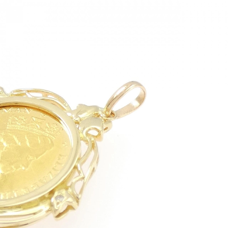 K18YG/K18PG(khung) Mặt dây chuyền đồng xu kim cương 0.04CT - Hàng hiệu Chính hãng 865364